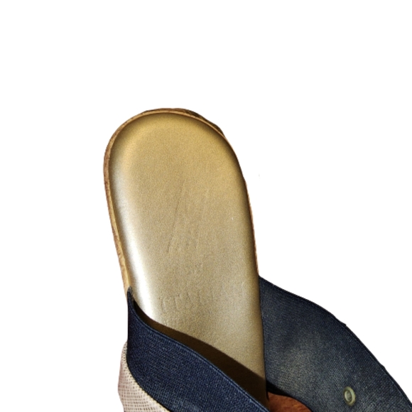 EEEE by Italian Shoemakers Slip On Wedge Sandals Size 8.5 - Picture 5 of 6